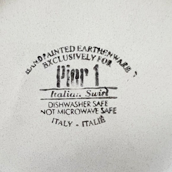 Pier 1 ITALIAN SWIRL Hand Painted Earthenware Colorful Soup Salad Pasta Bowl - Picture 5 of 11